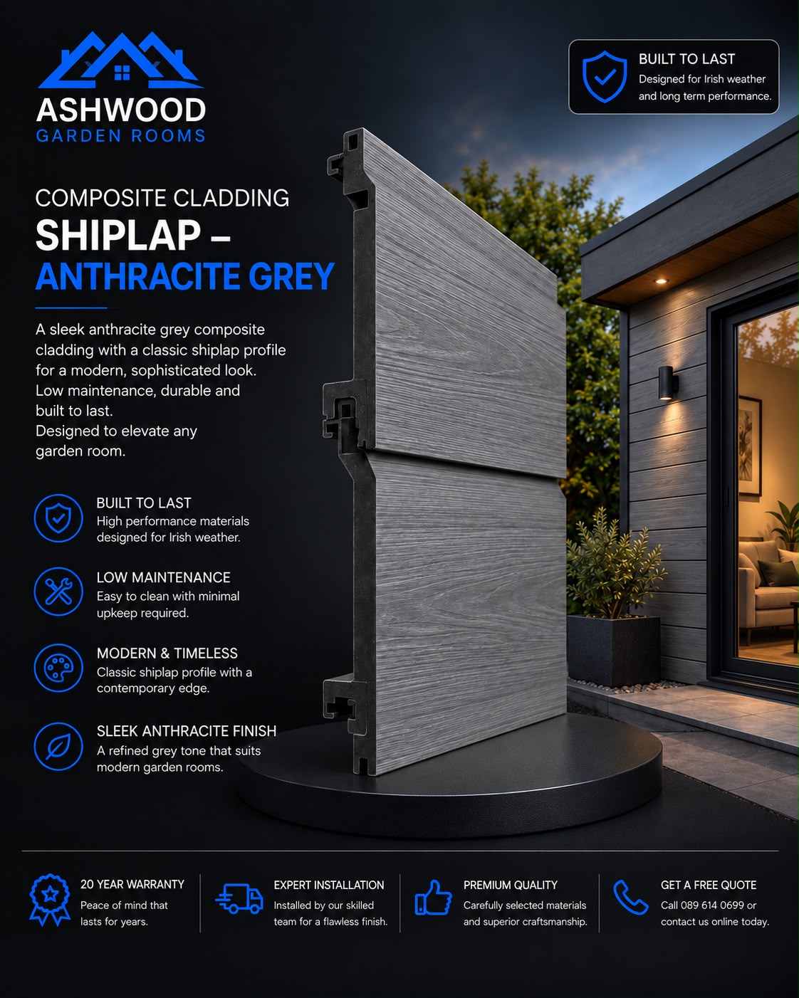 Shiplap Anthracite Grey cladding